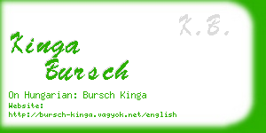 kinga bursch business card